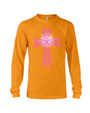 Breast Cancer Cross T-Shirt - Unisex Long Sleeve - Basketweave Tote Bag