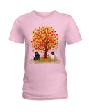 Pug Under Autumn Tree Tote Bag - Hoodie - Ladies Tee