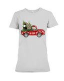 Christmas Cat And Red Car T-Shirt - Ladies Tee - Hoodie