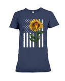 Black America Flag Sunflower Tote Bag - Ladies Tee - Hoodie