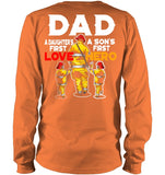 Dad - Daughter's First Love, Son's First Hero T-Shirt - Unisex Long Sleeve - Ladies Flowy Tank