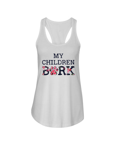 Dog Footprint- My Children Bark Limited Classic T-Shirt - Ladies Flowy Tank - Ladies Tee