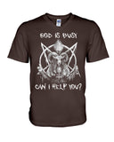 God Is Busy, Can I Help You Limited Classic T- Shirt - Guys V-Neck - Basketweave Tote Bag