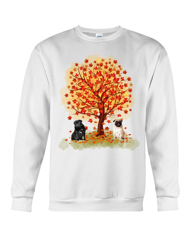 Pug Under Autumn Tree Tote Bag - Sweatshirt - Ladies Flowy Tank