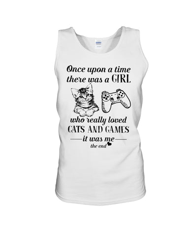 A Girl Who Really Loved Cats And Games - Unisex Tank Top - Ladies Flowy Tank