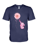 A Pink Elephant Beside Pink Flower  Limited Classic T-Shirt - Guys V-Neck - Basketweave Tote Bag