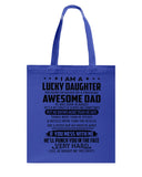 Lucky Daughter - Awesome Dad August T-Shirt - Unisex Long Sleeve - Basketweave Tote Bag