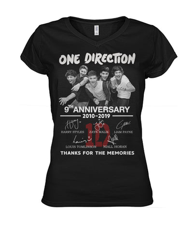 9Th Anniversary Of One Direction Limited Classic T- Shirt - Ladies V-Neck - Guys V-Neck