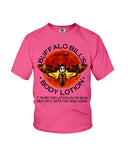 Buffalo Bill's Body Lotion Tote Bag - Ladies Flowy Tank - Youth Tee