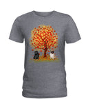 Pug Under Autumn Tree Tote Bag - Hoodie - Ladies Tee