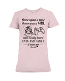 A Girl Who Really Loved Cats And Games - Youth Tee - Ladies Tee