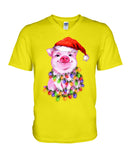 Christmas Lightning Pig T-Shirt - Guys V-Neck - Mug