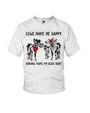 Cows Make Me Happy Tote Bag - Youth Tee - Ladies Tee