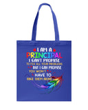 I Am A Principal Tote Bag - Guys Tee - Basketweave Tote Bag