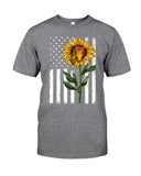 Black America Flag Sunflower Tote Bag - Guys Tee - Basketweave Tote Bag