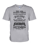 December Girl Has Fought A Thousand Battles T-Shirt - Guys V-Neck - Unisex Long Sleeve