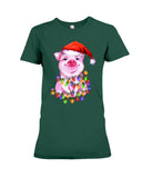 Christmas Lightning Pig T-Shirt - Ladies Tee - Hoodie