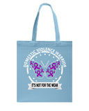 Domestic Violence Warrior Butterfly Tote Bag - Guys Tee - Basketweave Tote Bag