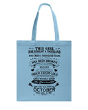 This Girl Was Born In October Limited Classic T-Shirt - Basketweave Tote Bag - Mug
