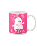 I Found This Humerus - Basketweave Tote Bag - Mug