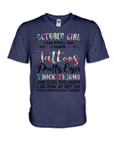 October Girl Have Tatoos Pretty Eyes Limited Classic T-Shirt - Guys V-Neck - Unisex Long Sleeve