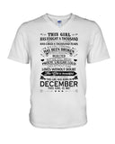 December Girl Has Fought A Thousand Battles T-Shirt - Guys V-Neck - Unisex Long Sleeve