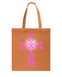 Breast Cancer Cross T-Shirt - Unisex Long Sleeve - Basketweave Tote Bag