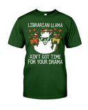 Librarian Llama Ain't Got Time For Your Grandma Tote Bag - Guys Tee - Basketweave Tote Bag