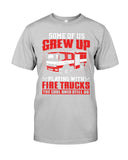 Grew Up Playing With Fire Trucks Tote Bag - Guys Tee - Basketweave Tote Bag