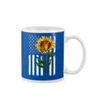 Black America Flag Sunflower Tote Bag - Mug