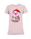 Christmas Lightning Pig T-Shirt - Ladies Tee - Hoodie