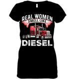 Real Woman Smell Like Diesel T-Shirt - Guys V-Neck - Ladies V-Neck