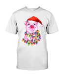 Christmas Lightning Pig T-Shirt - Guys Tee - Unisex Long Sleeve