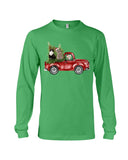 Christmas Cat And Red Car T-Shirt - Guys V-Neck - Unisex Long Sleeve