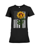 Black America Flag Sunflower Tote Bag - Ladies Tee - Hoodie