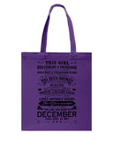 December Girl Has Fought A Thousand Battles T-Shirt - Basketweave Tote Bag - Mug