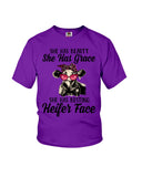 She Has Beauty, Grace, Resting And Heifer Face - Youth Tee - Ladies Tee