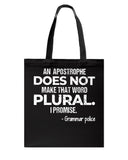 Grammar Police Tote Bag - Guys Tee - Basketweave Tote Bag