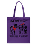 Cows Make Me Happy Tote Bag - Guys Tee - Basketweave Tote Bag