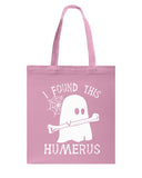 I Found This Humerus - Basketweave Tote Bag - Mug