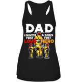 Dad - Daughter's First Love, Son's First Hero T-Shirt - Unisex Long Sleeve - Ladies Flowy Tank