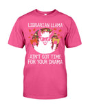 Librarian Llama Ain't Got Time For Your Grandma Tote Bag - Guys Tee - Basketweave Tote Bag