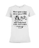 A Girl Who Really Loved Cats And Games - Youth Tee - Ladies Tee