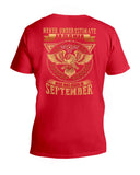 Never Underestimate A September Man T-Shirt - Hoodie - Guys V-Neck