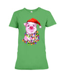 Christmas Lightning Pig T-Shirt - Ladies Tee - Hoodie