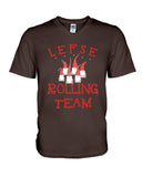 Lefse Rooling Team - Basketweave Tote Bag - Guys V-Neck