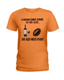 A Woman Needs Wine And Rugby Limited Classic T-Shirt - Hoodie - Ladies Tee