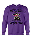 She Has Beauty, Grace, Resting And Heifer Face - Unisex Long Sleeve - Sweatshirt