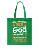 I Will Fight Against Ms Limited Classic T-Shirt - Guys V-Neck - Basketweave Tote Bag