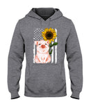 American Flag Sunflower Pig Limited Classic T-Shirt - Hoodie - Ladies Tee